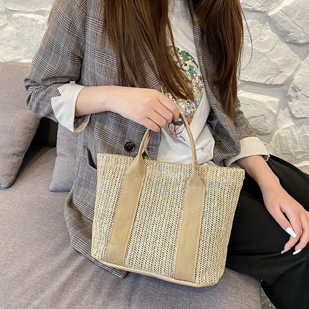 Chic Casual Straw Handbag