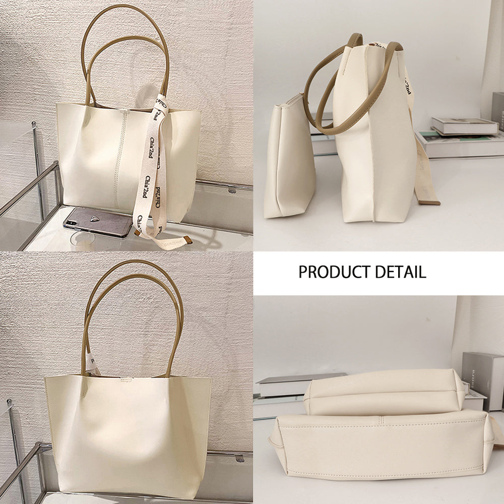 Anytime Ribbon Accent Tote with Inner Pouch
