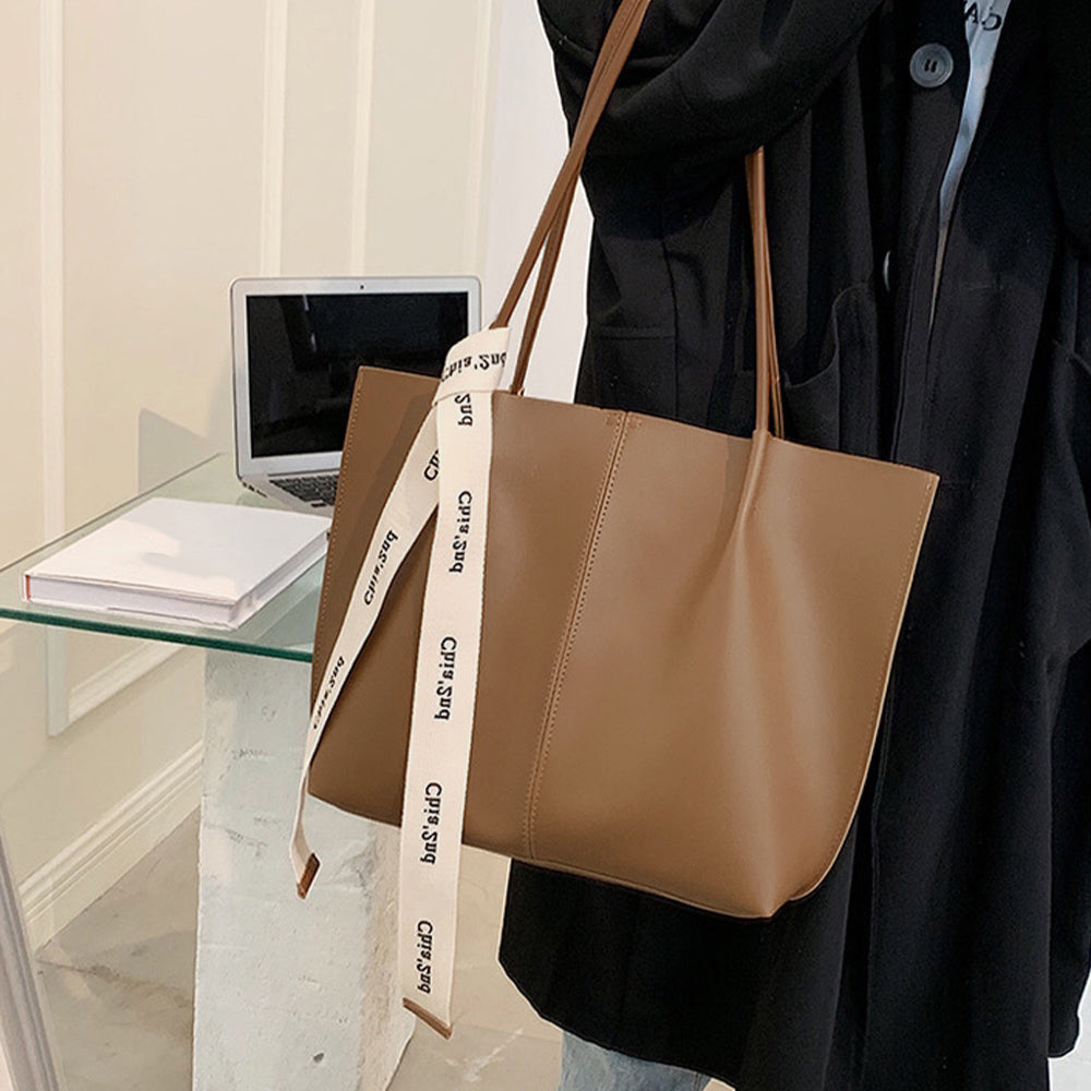 Anytime Ribbon Accent Tote with Inner Pouch